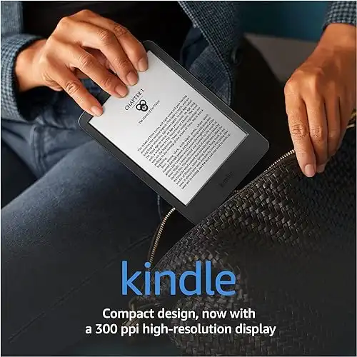 Amazon Kindle The lightest and most compact Kindle, with extended battery life, adjustable front light, and 16 GB storage Black